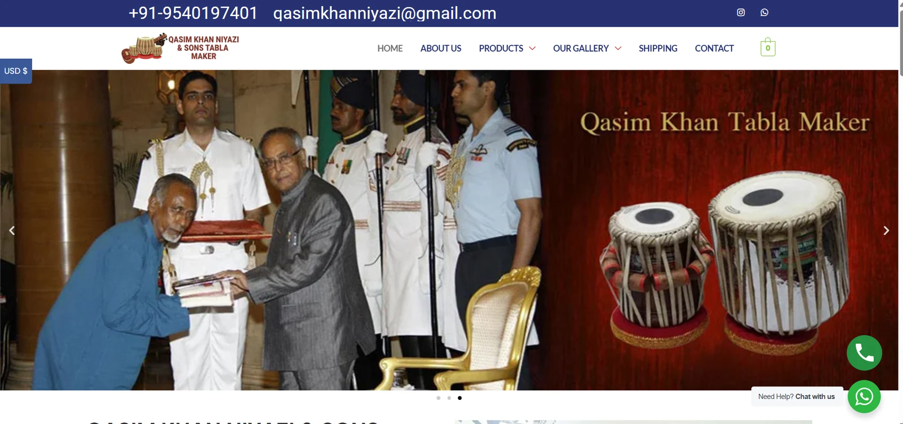 Qasim Tabla Maker homepage screenshot